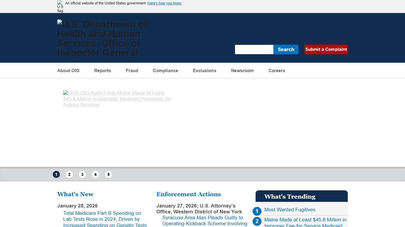 Office of Inspector General Government Oversight U.S. Department of Health and Human Services